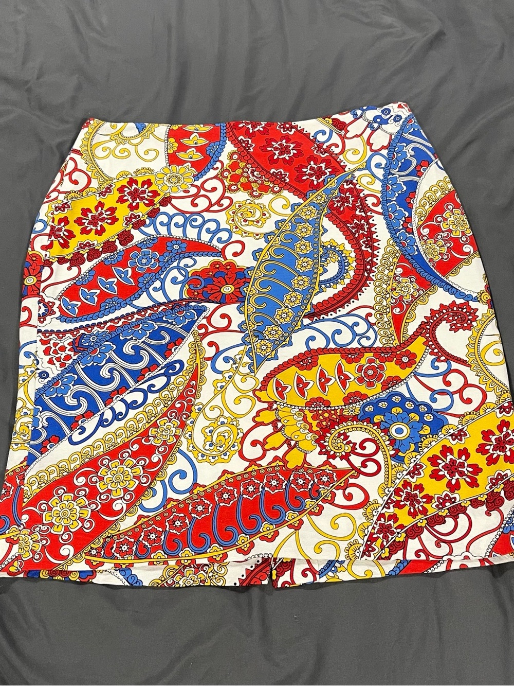 Talbots Petite 10P Multicolor Paisley Lined Skirt Back Zip